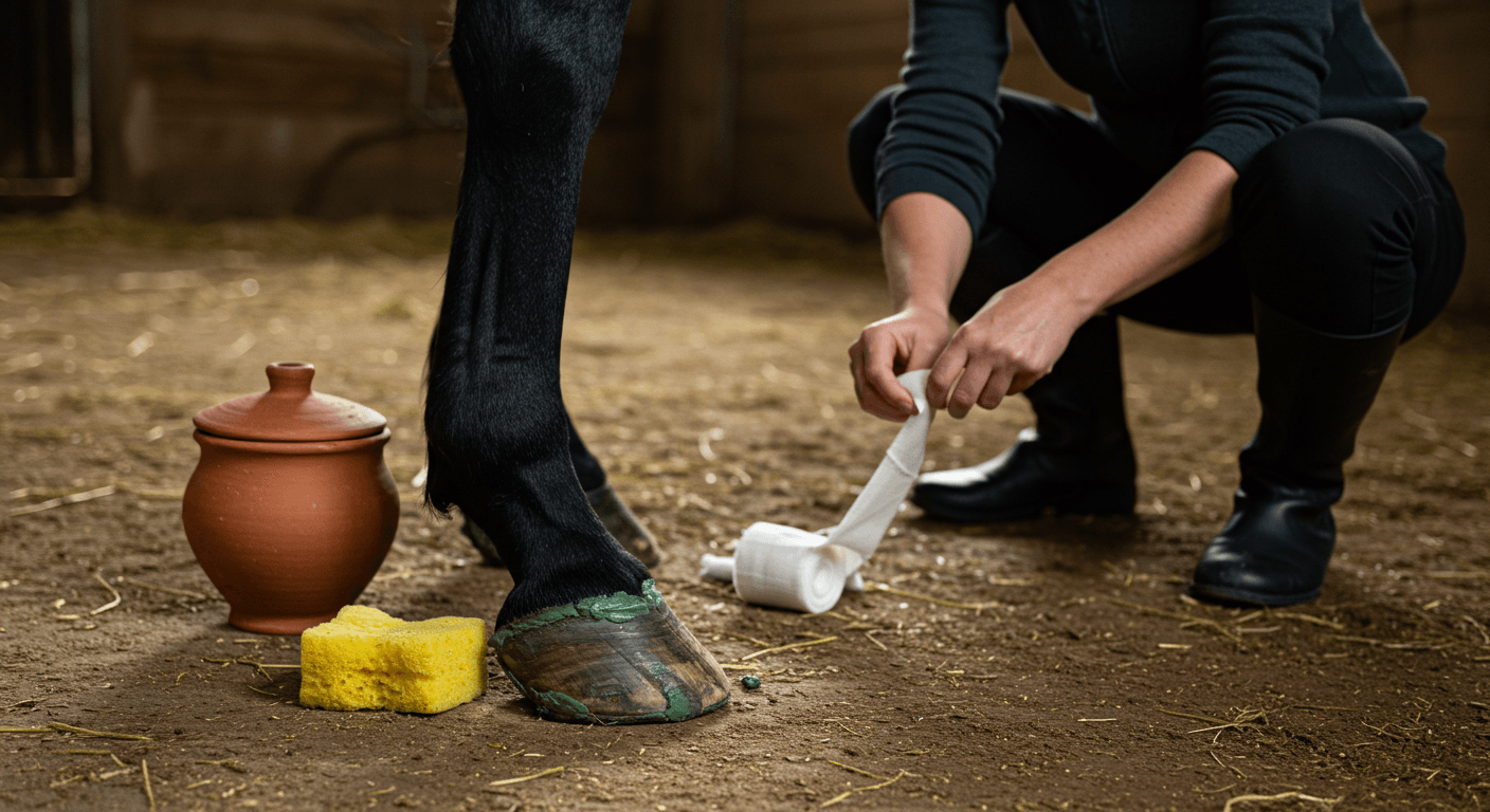 fourbure application argile sabot cheval