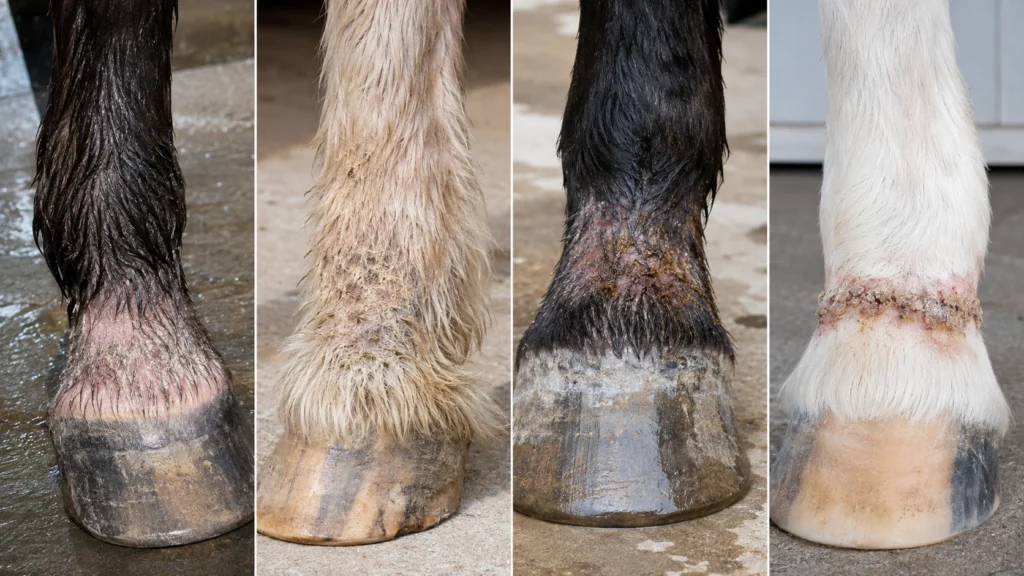 Gale de boue chez le cheval : causes, symptômes, traitement et prévention 2 Différentes causes possibles de dermatite du paturon chez le cheval