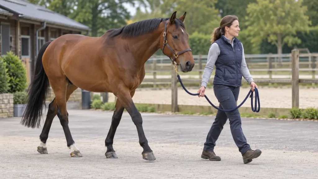 Confiance avec son cheval : 7 clés pour plus de sécurité 4 Manipulation calme du cheval avec des signaux clairs et une longe détendue