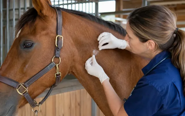dermatose cheval examen veterinaire