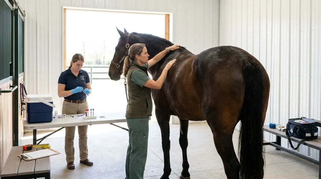 Diagnostic de la fourbure chez le cheval : examen clinique, radiographies et recherche de la cause 4 Évaluation du risque métabolique chez un cheval atteint de fourbure