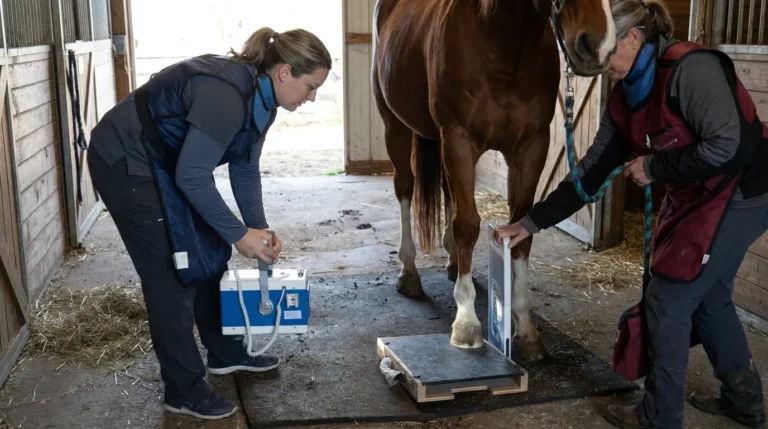 Diagnostic de la fourbure chez le cheval par radiographie du pied