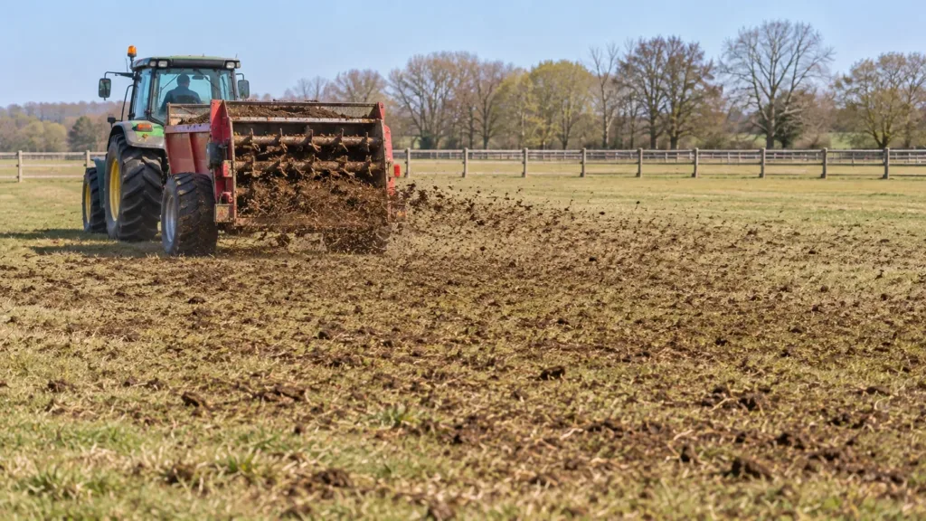 Épandeur à fumier : comment bien le choisir et l’utiliser 3 Épandage homogène de compost de fumier de cheval