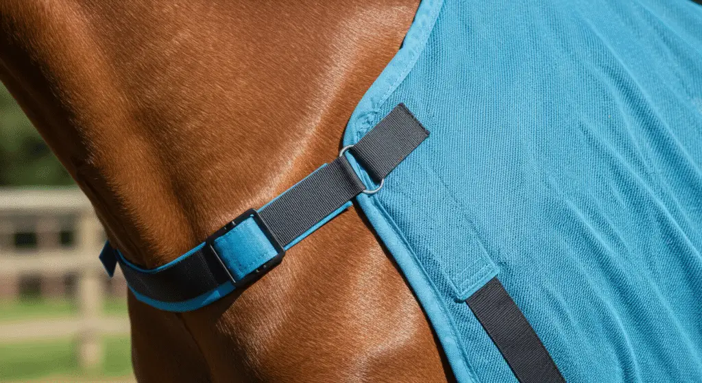 fixation couverture anti mouche cheval