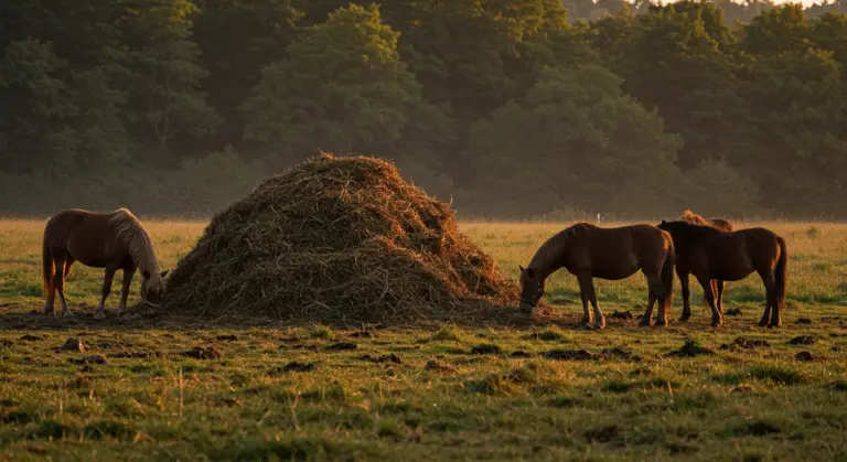 fumier de cheval stocké en écurie