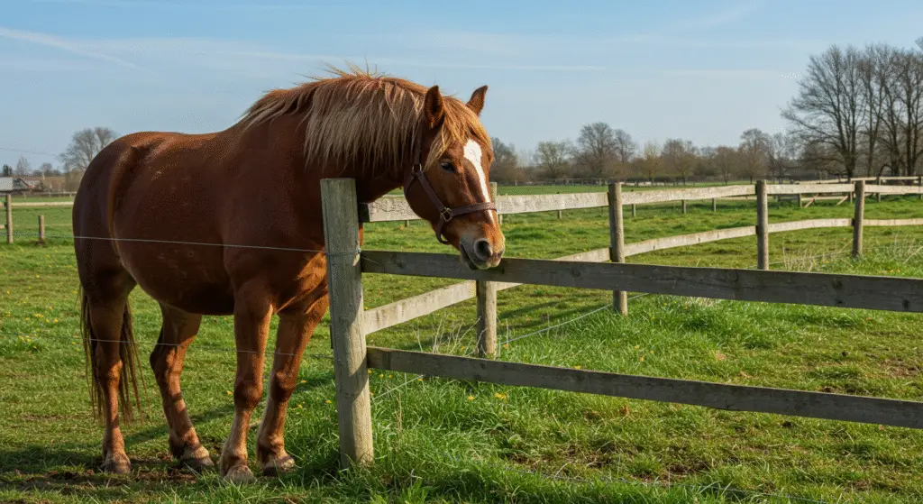 cheval qui se gratte clôture comportement anormal