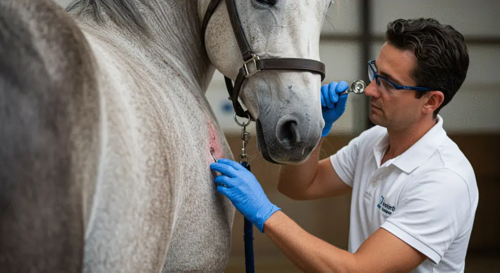 cheval vétérinaire démangeaison gale ou allergie