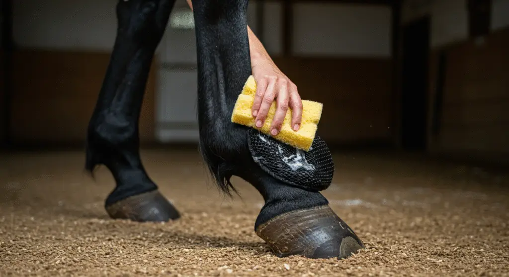 soigner gale de boue cheval nettoyage
