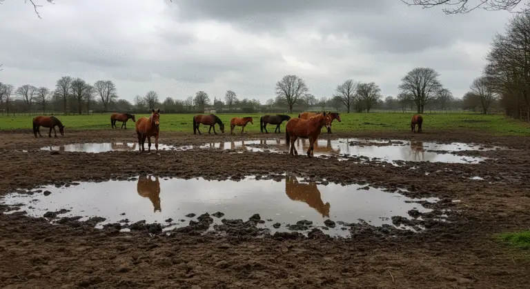 pâture humide favorisant dermatoses cheval