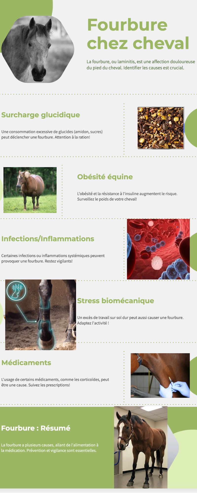 Principales causes de la fourbure chez le cheval