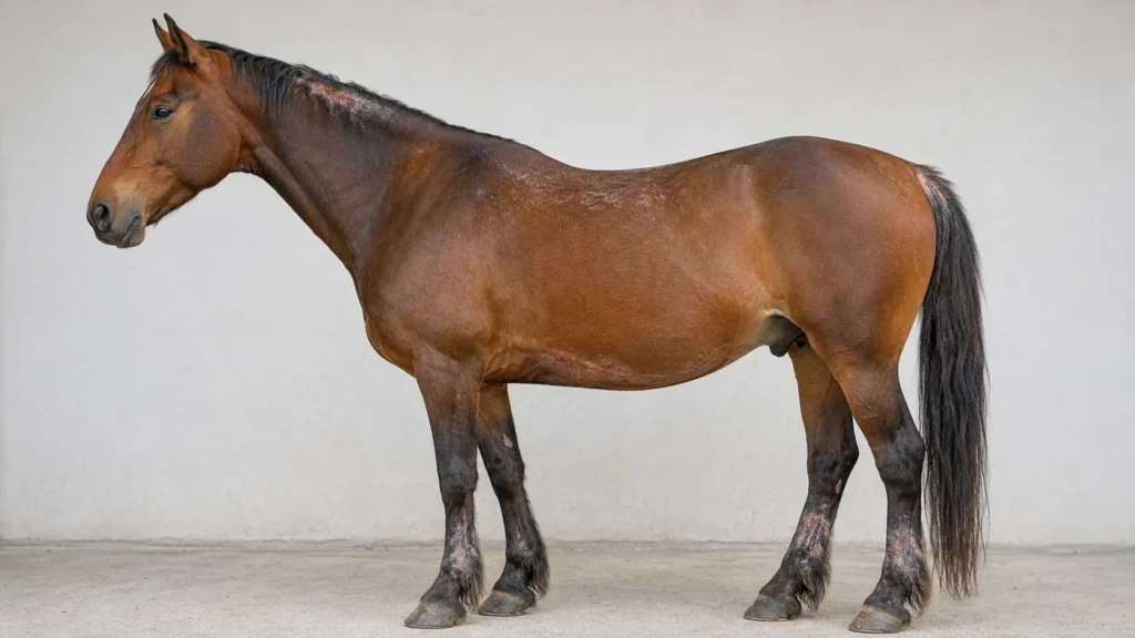 Cheval qui se gratte : causes, signes d’alerte et quand s’inquiéter 3 Localisation des démangeaisons chez le cheval selon les causes possibles