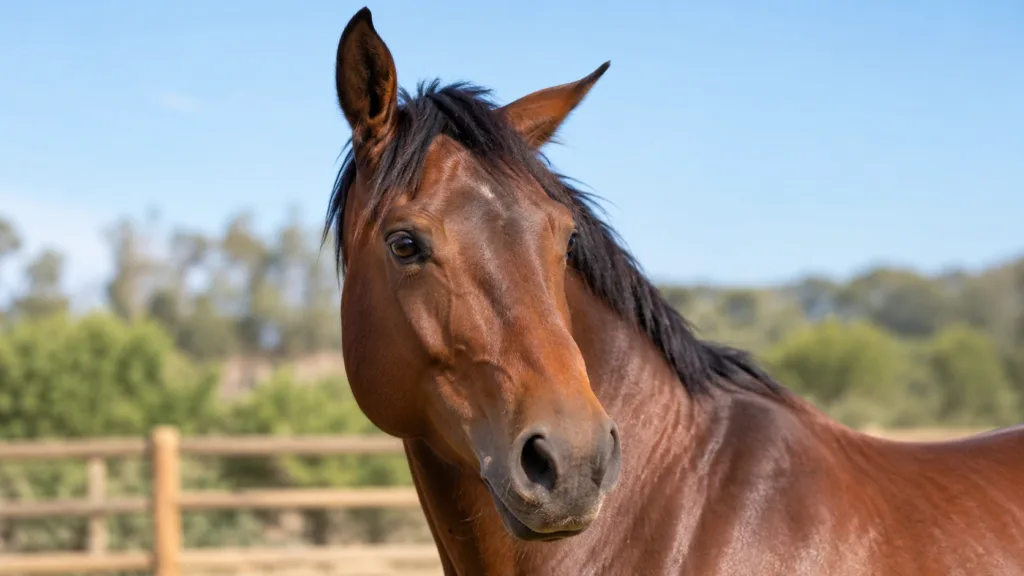 Langage des oreilles du cheval : ce qu’elles peuvent vraiment indiquer 3 Cheval avec une oreille dirigée vers l’avant et une autre vers l’arrière
