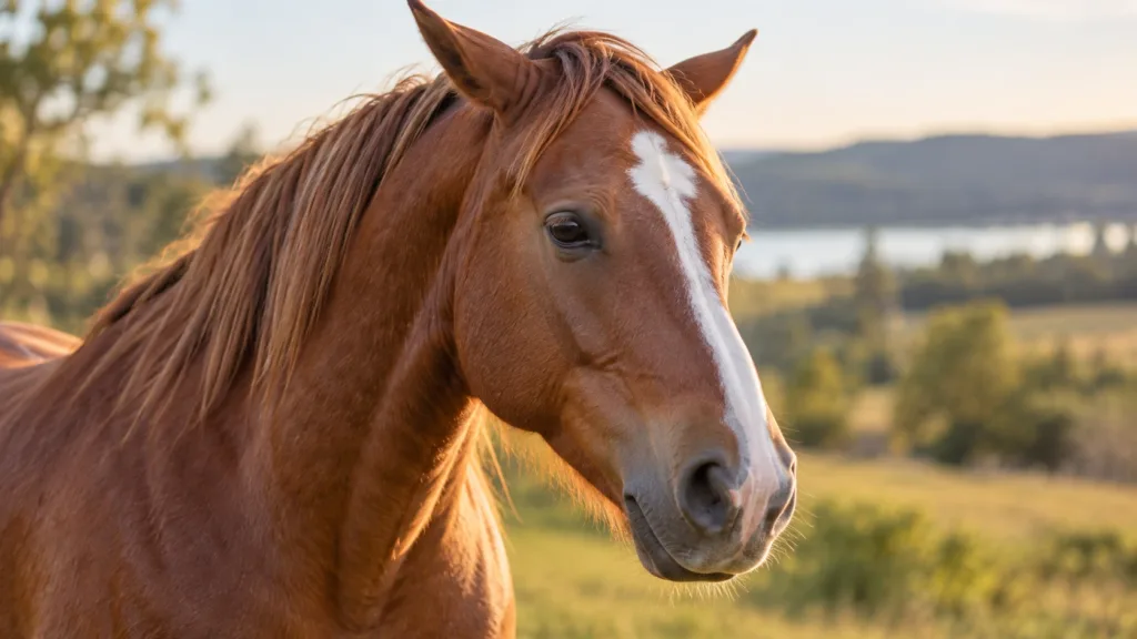 Langage des oreilles du cheval : ce qu’elles peuvent vraiment indiquer 6 Cheval au repos avec les oreilles relâchées sur le côté