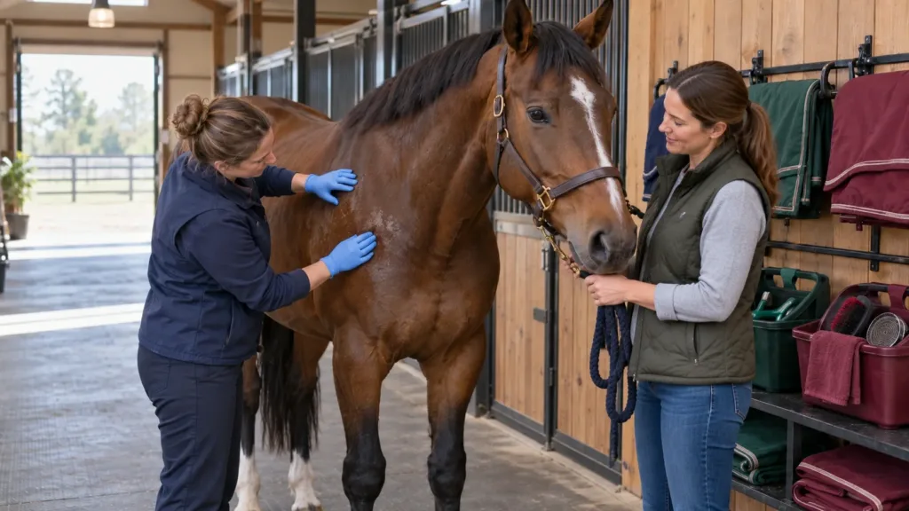 Dermite estivale chez le cheval : est-elle contagieuse ? 4 Matériel individuel lorsqu’une maladie cutanée contagieuse est suspectée chez le cheval