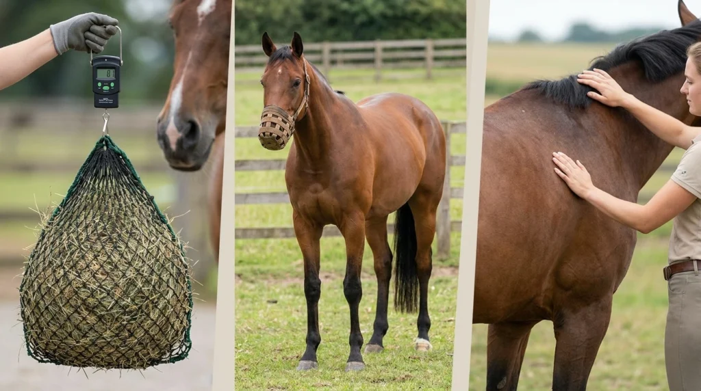 Alimentation, pâturage et contrôle du poids pour prévenir la fourbure du cheval