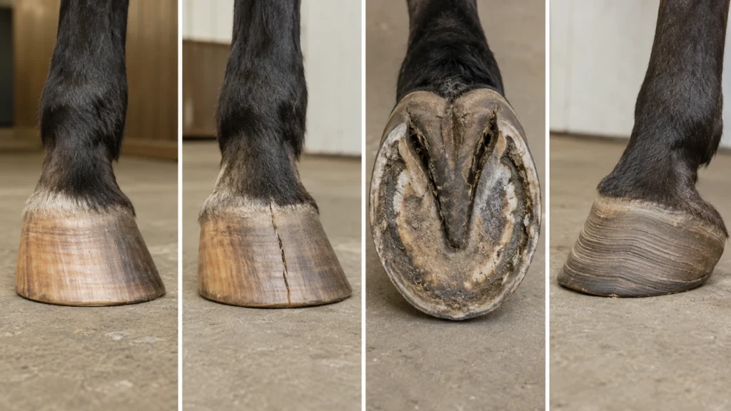 Rôle du sabot chez le cheval : anatomie, fonctions et signes à surveiller 5 Signes anormaux du sabot du cheval à surveiller