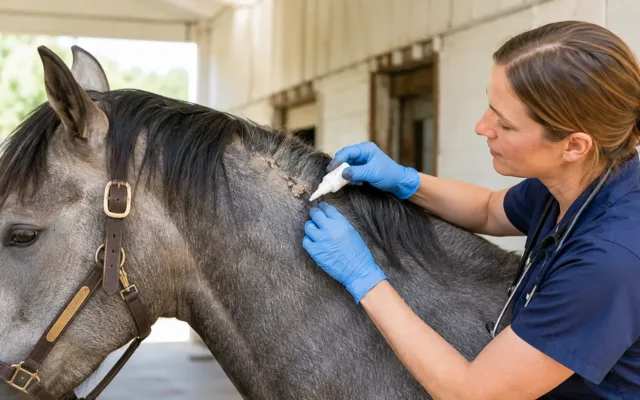 traitement dermite cheval soins veterinaires